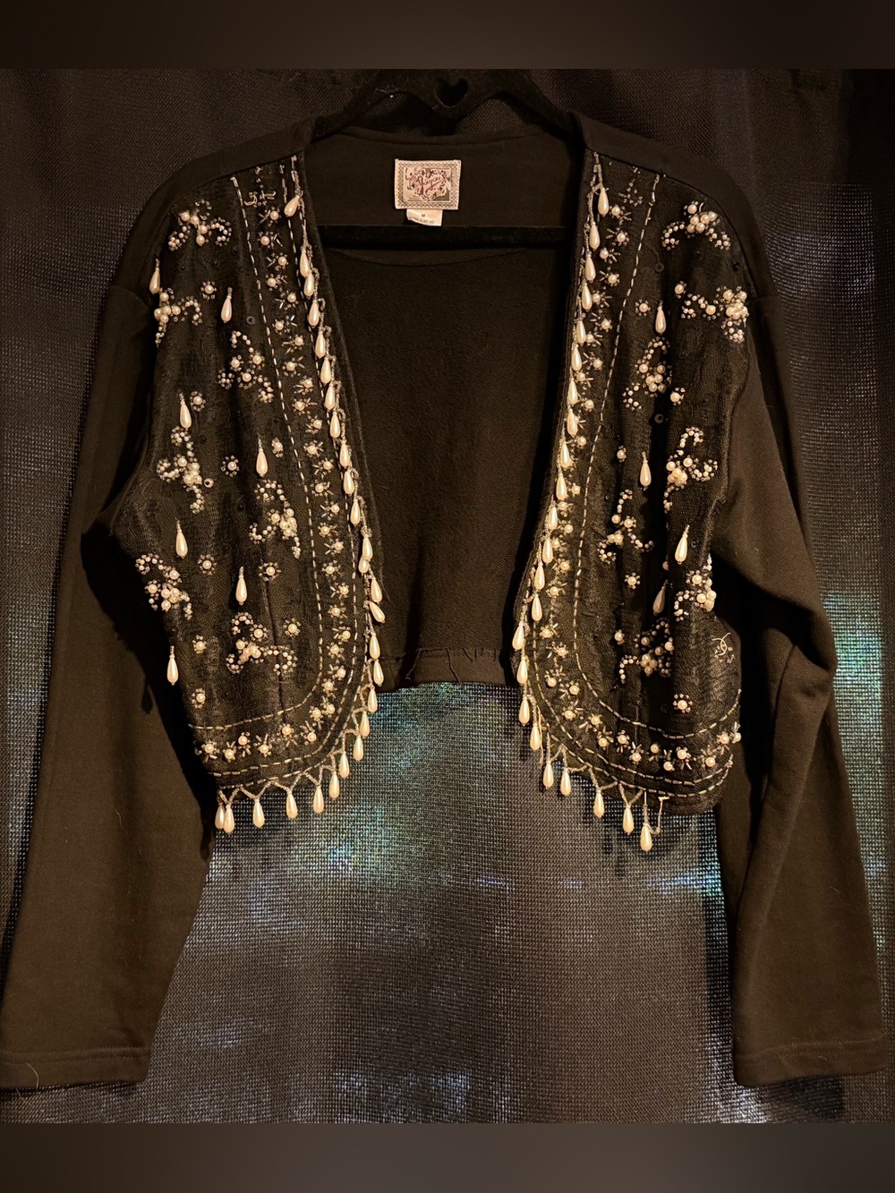 Vintage Y2K JouJou ‘Art to Wear’ Cropped Embellished Statement Jacket Size M